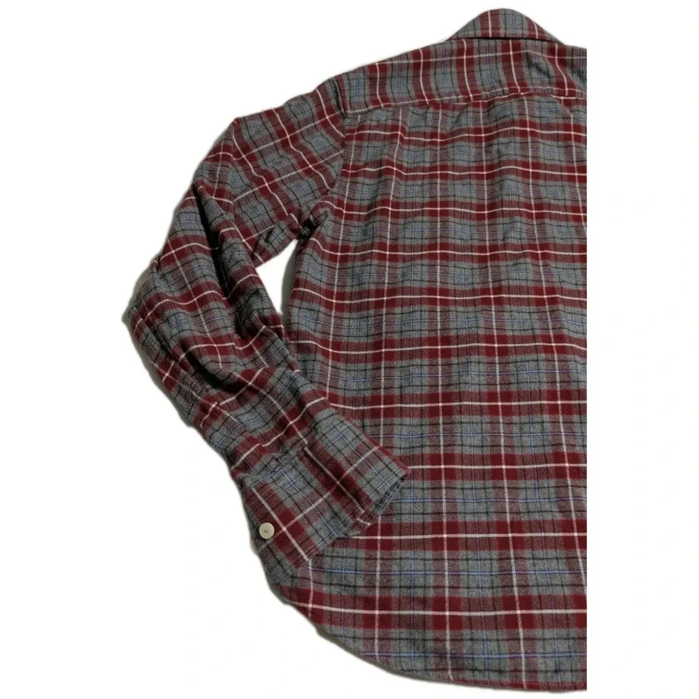 UNTUCKit Cabero Flannel Shirt Mens Medium Slim Fit‎ Red Gray Plaid Button Up...